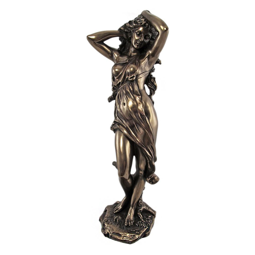 Aphrodite Waking Up Statue, 13.25 inch resin with bronze powder finish