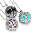 Tree of Life aromatherapy diffuser necklace pendant for holding essential oils during daily wear, relaxation, and personal wellness use.