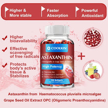 Astaxanthin antioxidant supplement softgels with grapeseed oil for wellness support and daily nutritional care.