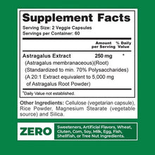 Astragalus Root Capsules bottle for herbal energy support, daily vitality, and wellness routines.