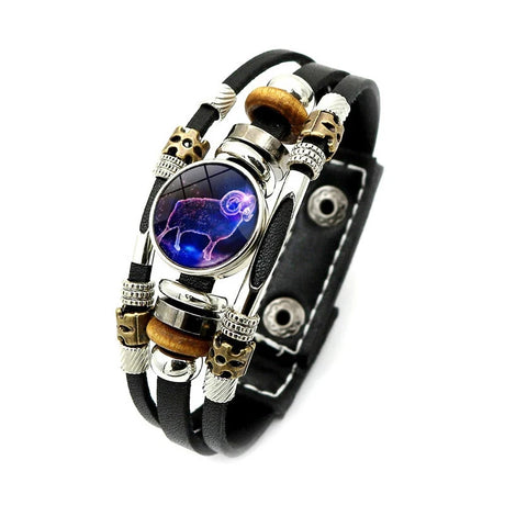 Astrology Constellation leather cuff for zodiac-themed accessorizing, personal style, and daily outfit pairing.