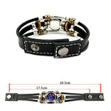 Astrology Zodiac leather bracelet for personal style, horoscope-themed accessorizing, and daily wear.