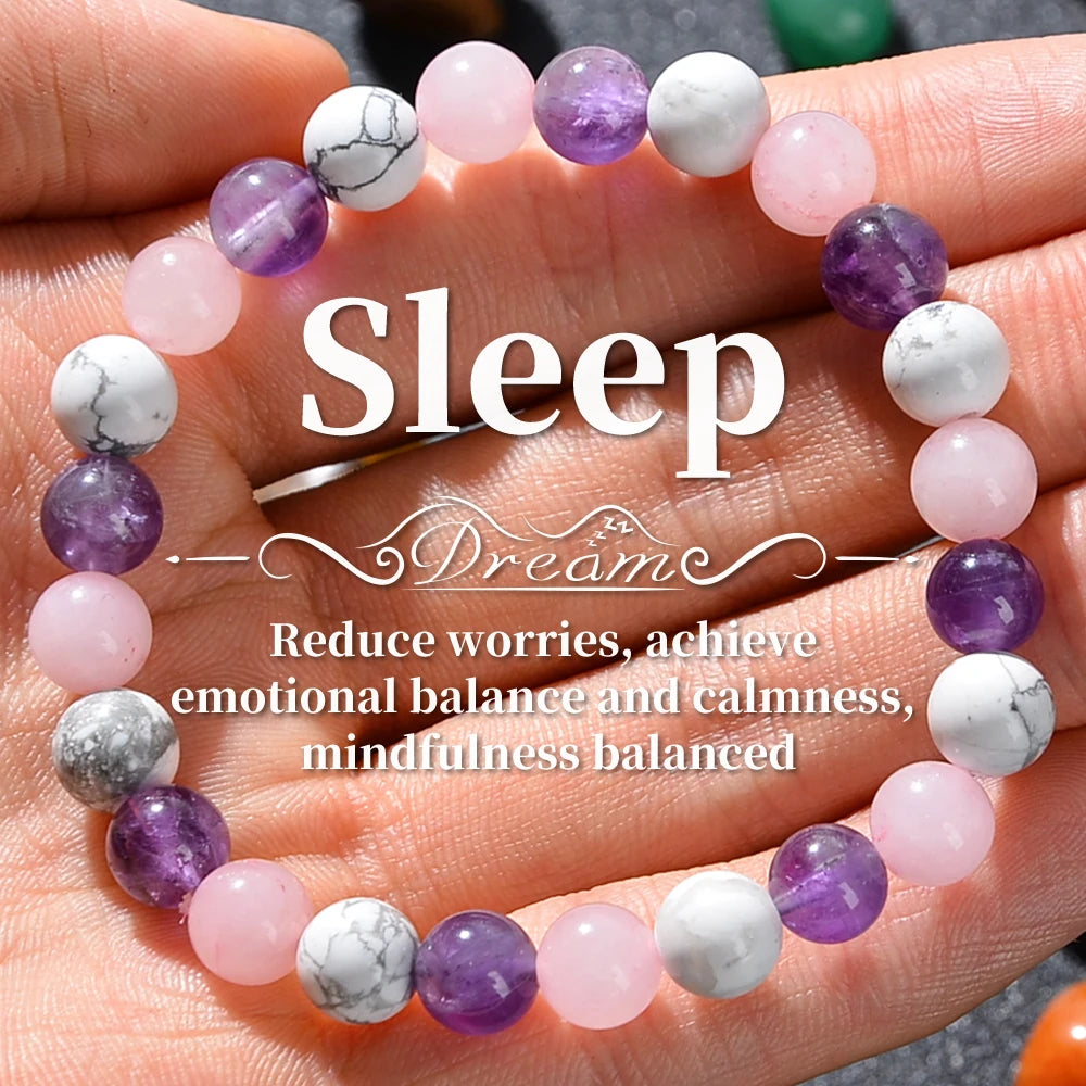 Aura Balancing Sleep Bracelet bead bracelet for relaxation, aura harmony, and deeper nighttime rest.