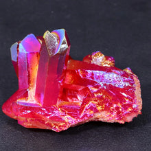 Aura Red Quartz Cluster Healing Crystal for meditation, home décor, and crystal collecting.