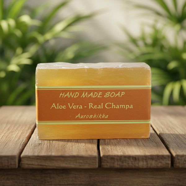 Auroshikha Aloe Vera - Real Champa Soap, 75 gram bar