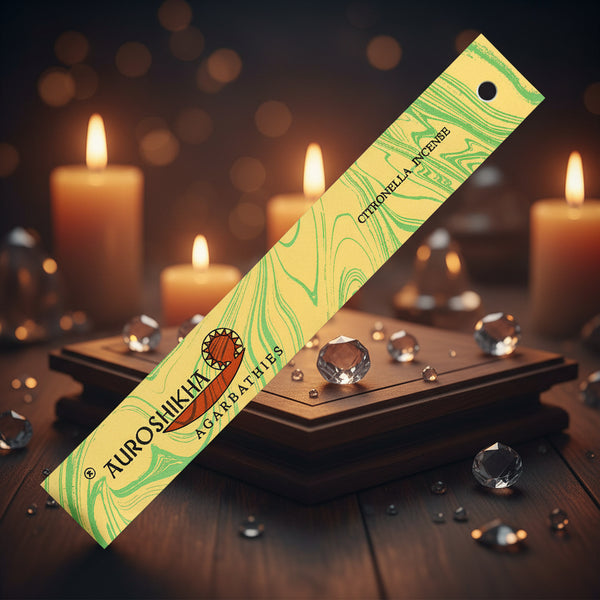 Auroshikha Citronella Incense Sticks, 10 gram pack