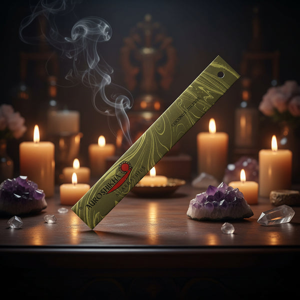 Auroshikha Coconut Incense Sticks, 10 gram pack