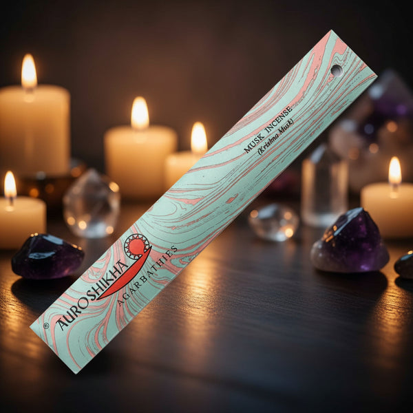 Auroshikha Musk Incense Sticks - 10g pack of hand-rolled natural incense