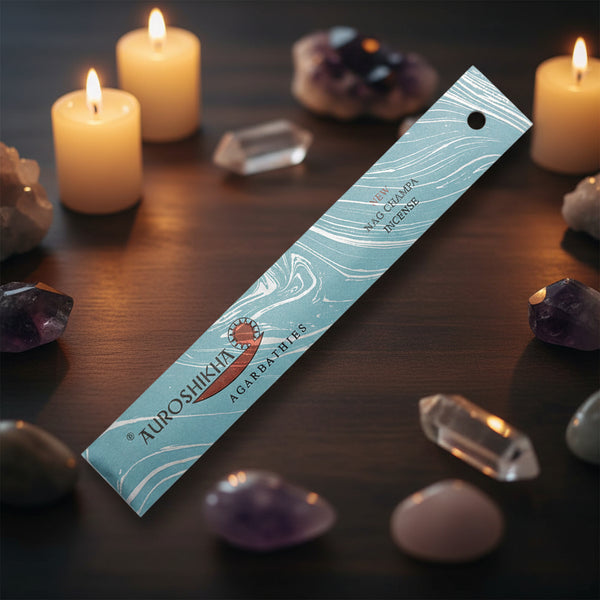 Auroshikha New Nag Champa Incense Sticks - 10g pack of hand-rolled natural incense