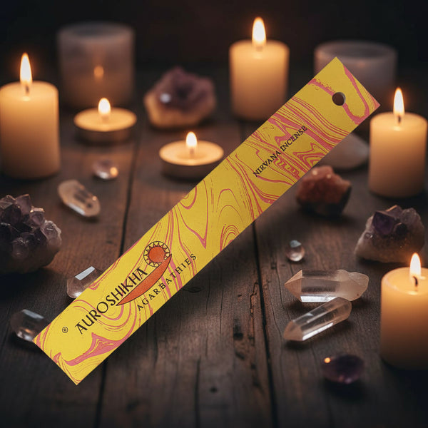 Auroshikha Nirvana Incense Sticks - 10g pack of hand-rolled natural incense