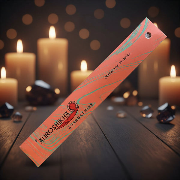 Auroshikha Olibanum Incense Sticks - 10g pack of hand-rolled natural incense