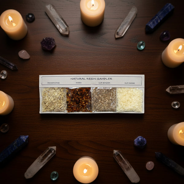 Auroshikha Resin Incense Gift Pack - 4 natural resins, 60g total