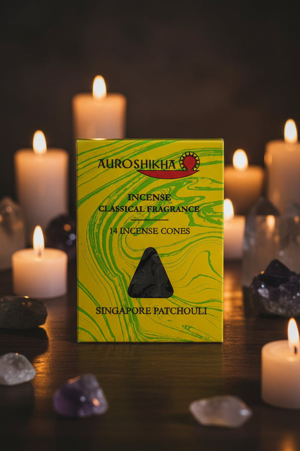 Auroshikha Singapore Patchouli Incense Cones - hand-made natural incense cones