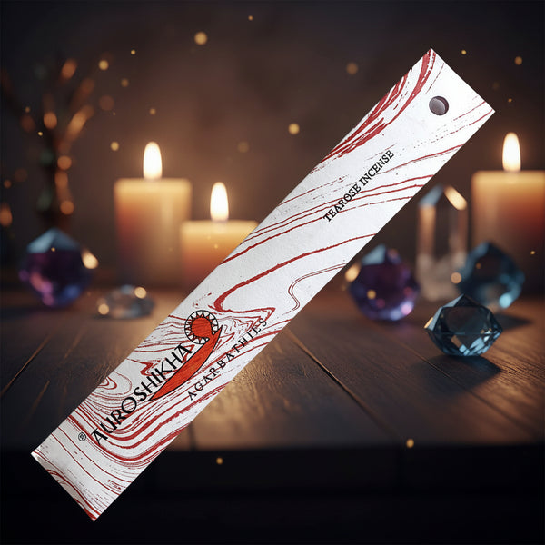 Auroshikha Tearose Incense Sticks - 10g pack of hand-rolled natural incense
