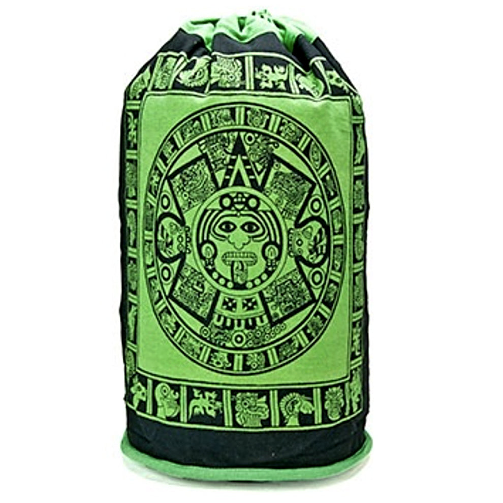 Aztec Calendar Backpack - handmade canvas cotton backpack with Aztec calendar design