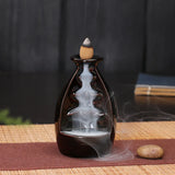 Ceramic backflow incense and aromatherapy burner for creating a calming aroma, meditation, and home decor use.