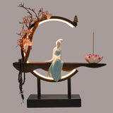 Classical LED backflow incense burner tabletop burner for incense cone use, meditation sessions, and peaceful home décor.