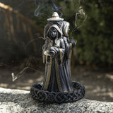 Mother, Maiden, Crone figure backflow incense burner for cascading incense smoke in meditation rooms, ritual spaces, and relaxation use.