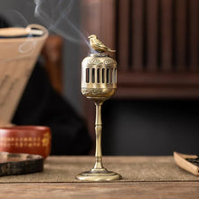 Sandalwood backflow incense holder burner for incense cone burning, stress relief, and peaceful room ambiance.