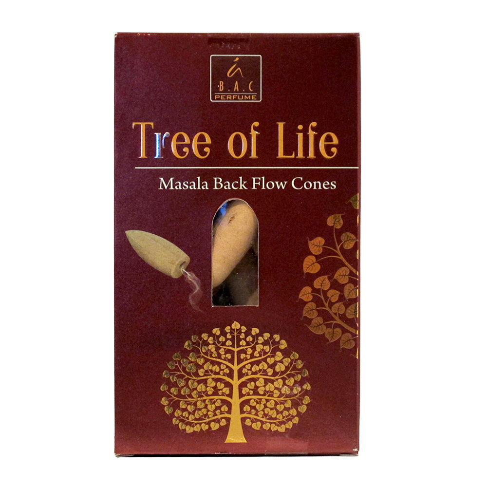 Balaji Tree of Life Masala Backflow Incense Cones, box of 10