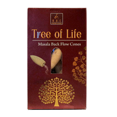 Balaji Tree of Life Masala Backflow Incense Cones, box of 10