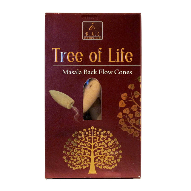 Balaji Tree of Life Masala Backflow Incense Cones, box of 10