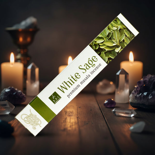 Balaji White Sage Incense Sticks, 15g pack of masala incense sticks