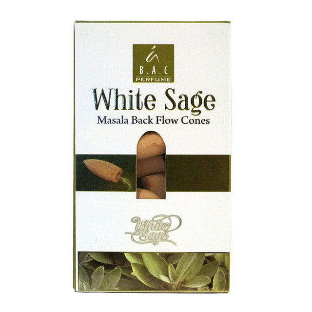 Balaji White Sage Masala Backflow Incense Cones, box of 10