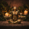 Balance of Nature ENT Candle Holder, hand-painted resin forest guardian tealight holder