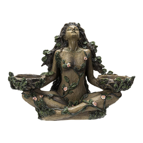 Balance of Nature ENT Candle Holder, hand-painted resin forest guardian tealight holder