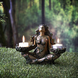 Balance of Nature ENT Candle Holder, detail view of forest guardian sculpture
