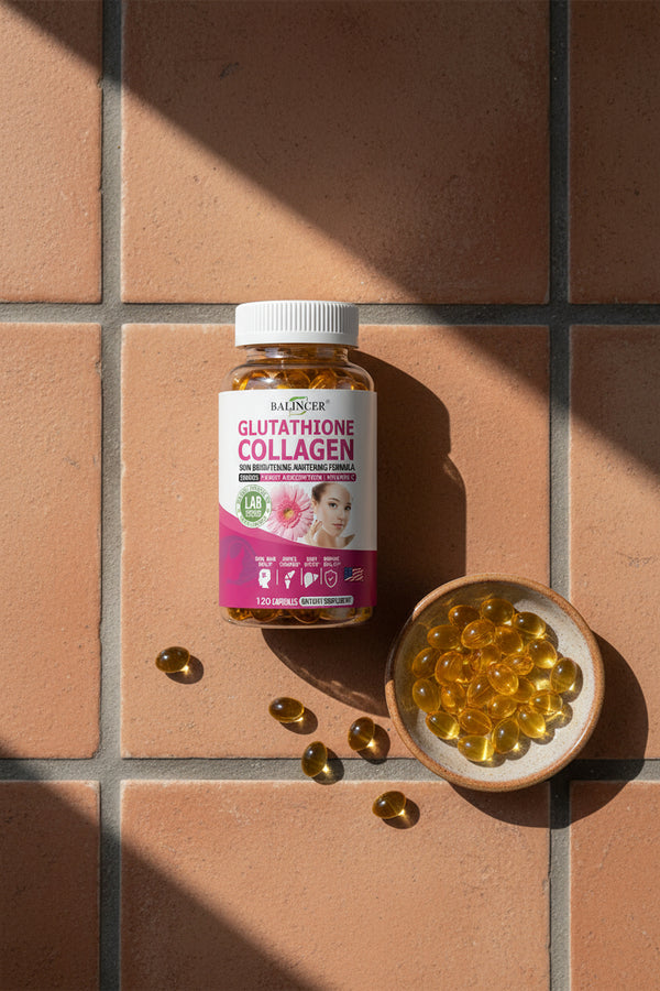 Balincer Collagen Capsules with Glutathione & Vitamin C supplement capsules for skin support, antioxidant care, and daily wellness use.