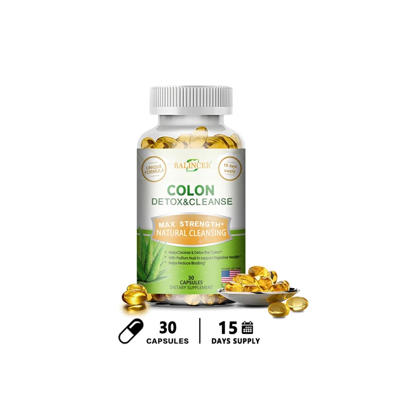 Balincer Colon Cleansing & Gut Health Supplement capsule bottle for colon support, digestive comfort, and gut health care.