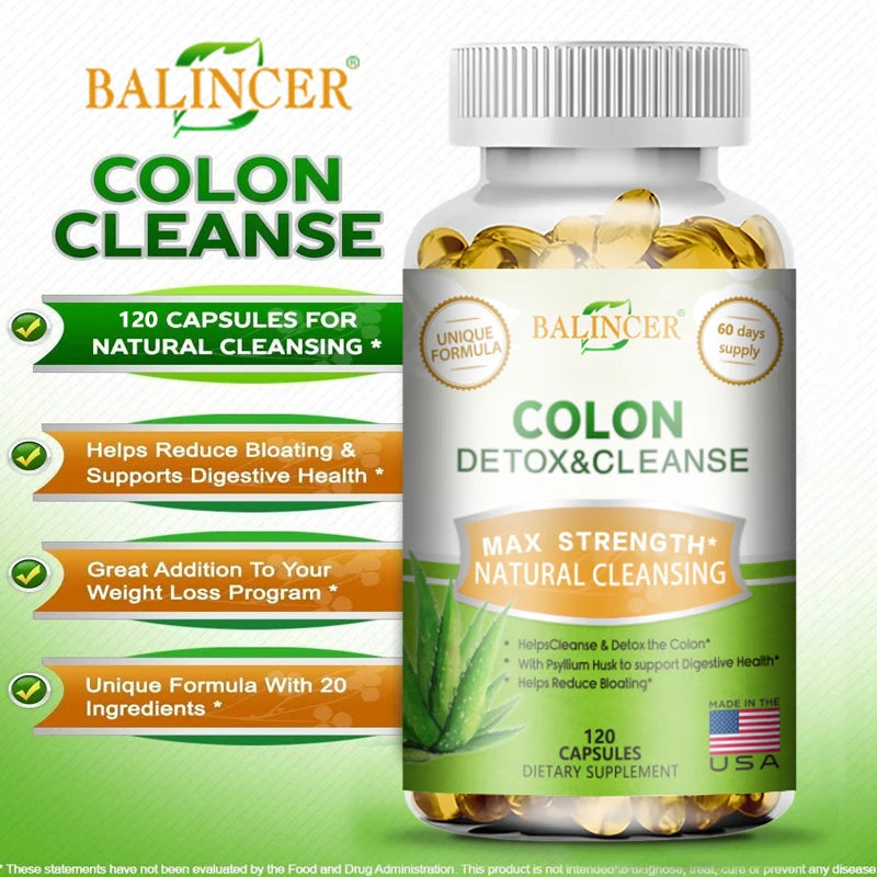 Balincer Colon Cleansing & Gut Health Supplement dietary supplement bottle for colon cleanse support, digestion, and everyday gut balance.