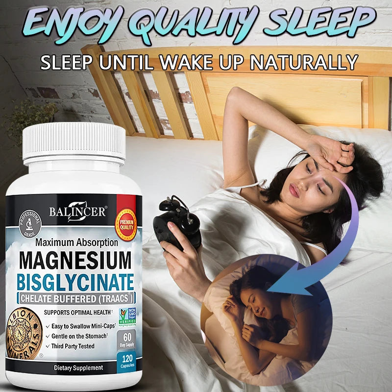 Balincer Magnesium Bisglycinate capsules bottle for wellness support and regular magnesium supplementation.