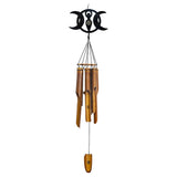 Bamboo Wind Chime - Triple Moon Goddess, 22 inch handcrafted bamboo chime