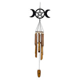 Bamboo Wind Chime - Triple Moon w/Pentacle, 22 inch handcrafted bamboo chime