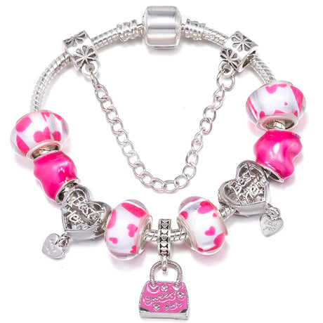 BAOPON Butterfly & Pansy charm jewelry bracelet with floral bracelet design for accessorizing outfits, gifting, and everyday fashion wear.
