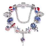 BAOPON cute Butterfly & Pansy bracelet with DIY charm bracelet form for playful fashion looks, gift giving, and daily wear.