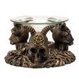 Baphomet Oil Burner, cold cast resin three-headed oil warmer