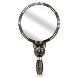 Bastet Hand Mirror, hand-painted resin Egyptian goddess design