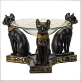 Bastet Oil Burner, cold cast resin Egyptian goddess oil warmer