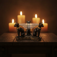 Bastet Oil Burner, side view showing glass dish