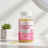 BBEEAAUU Collagen + Glutathione capsules bottle for skin support, beauty care, and daily wellness use.