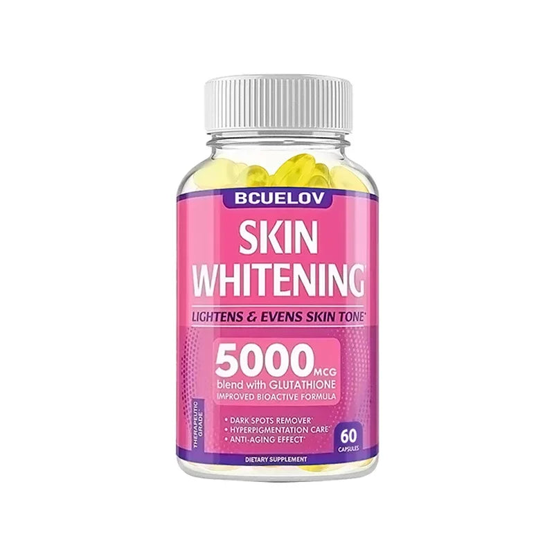 Bcuelov L-Glutathione Brightening and Antioxidant Capsules targeting dark spots and supporting a radiant complexion.