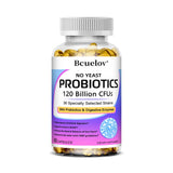 Bcuelov Premium Probiotics with Prebiotics & Digestive Enzymes capsules bottle for daily gut support, digestive care, and digestive system balance.