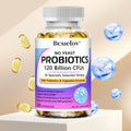 Bcuelov Premium Probiotics with Prebiotics & Digestive Enzymes capsules bottle for daily digestive support, gut balance, and digestive wellness routines.