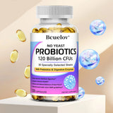 Bcuelov Premium Probiotics with Prebiotics & Digestive Enzymes capsules bottle for daily digestive support, gut balance, and digestive wellness routines.