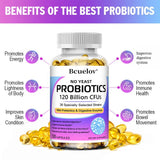Bcuelov Premium Probiotics with Prebiotics & Digestive Enzymes capsules bottle for gut health support, digestive balance, and daily wellness use.
