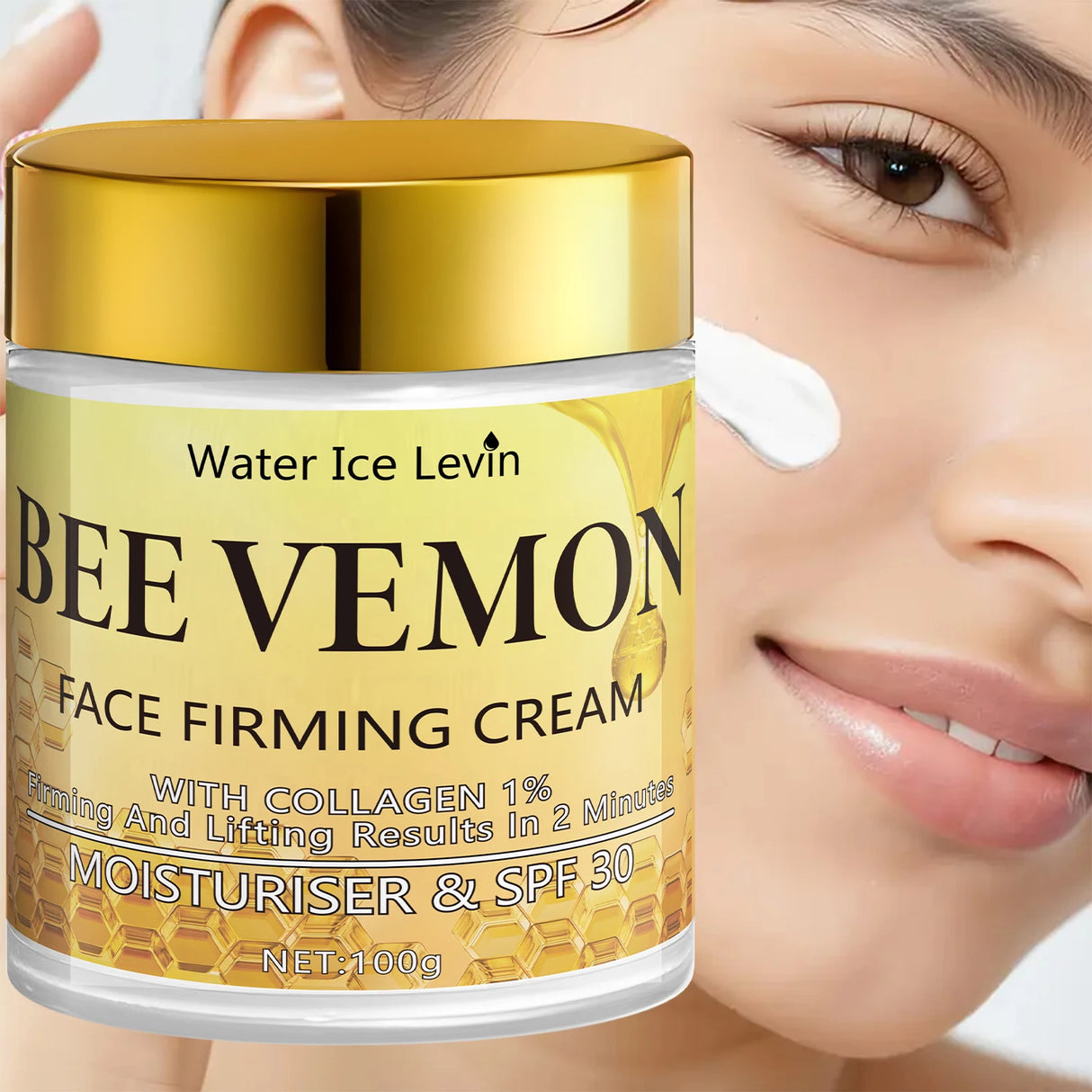 Bee Venom Face Firming Cream face cream for firming skin, daily moisturizing, and SPF30 sun protection.